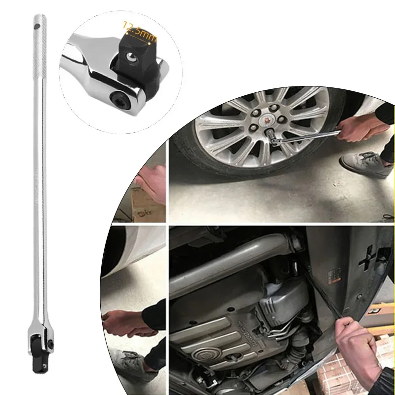 1 PCS 1/2 Inch F Rod Torque Wrench with Strong Force Lever Steering Long Handle Cr-V Steel Repair Tool 180 Degree Variable