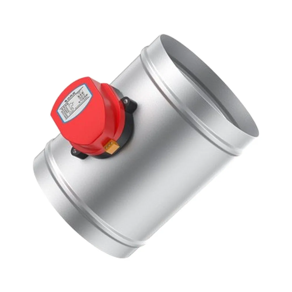 220V Galvanized Motorized Air Damper Check Valve Fit 3/4/5/6/8 Inch Round Duct HVAC Ventilation Air Volume Control Pipe Fitting