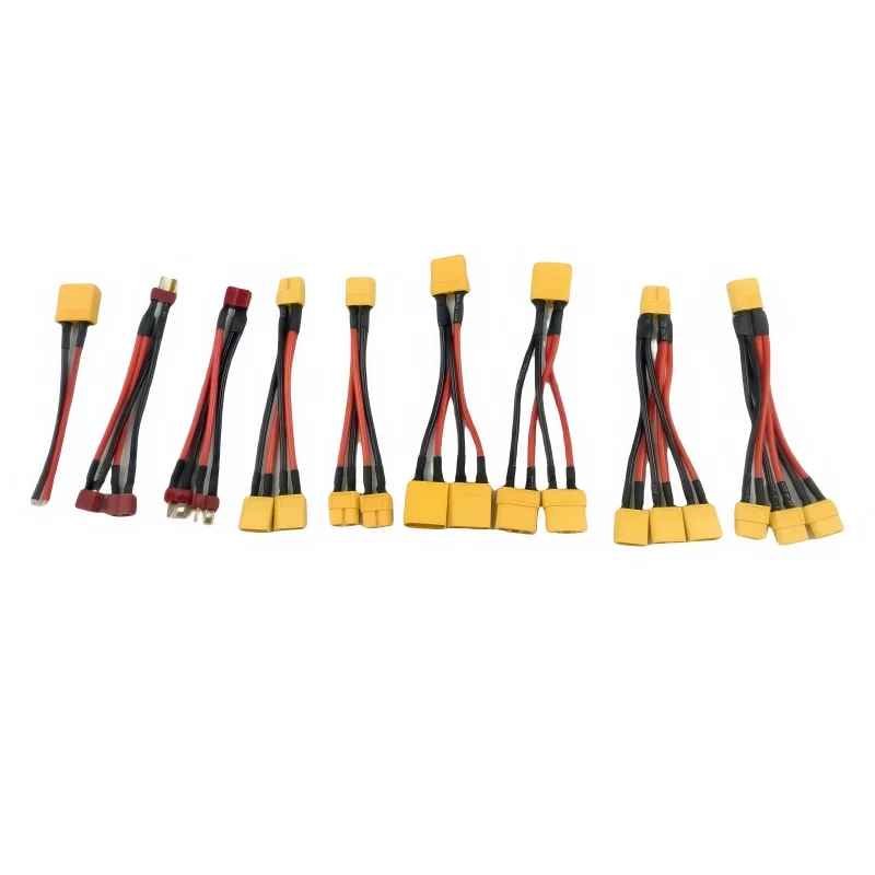 

10CM 14AWG Silicone Wire XT60/T-PIug Parallel Battery Connector Female/Male Dual Extension Y Splitter for Battery Charger Motor
