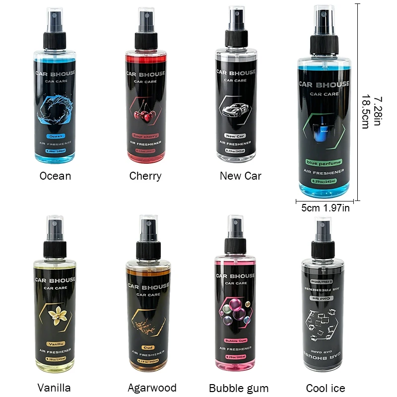 1pcs 245ml Car Air Freshener Spray, 8 Scents, Long-Lasting Odor Eliminator for Car & Home view 2