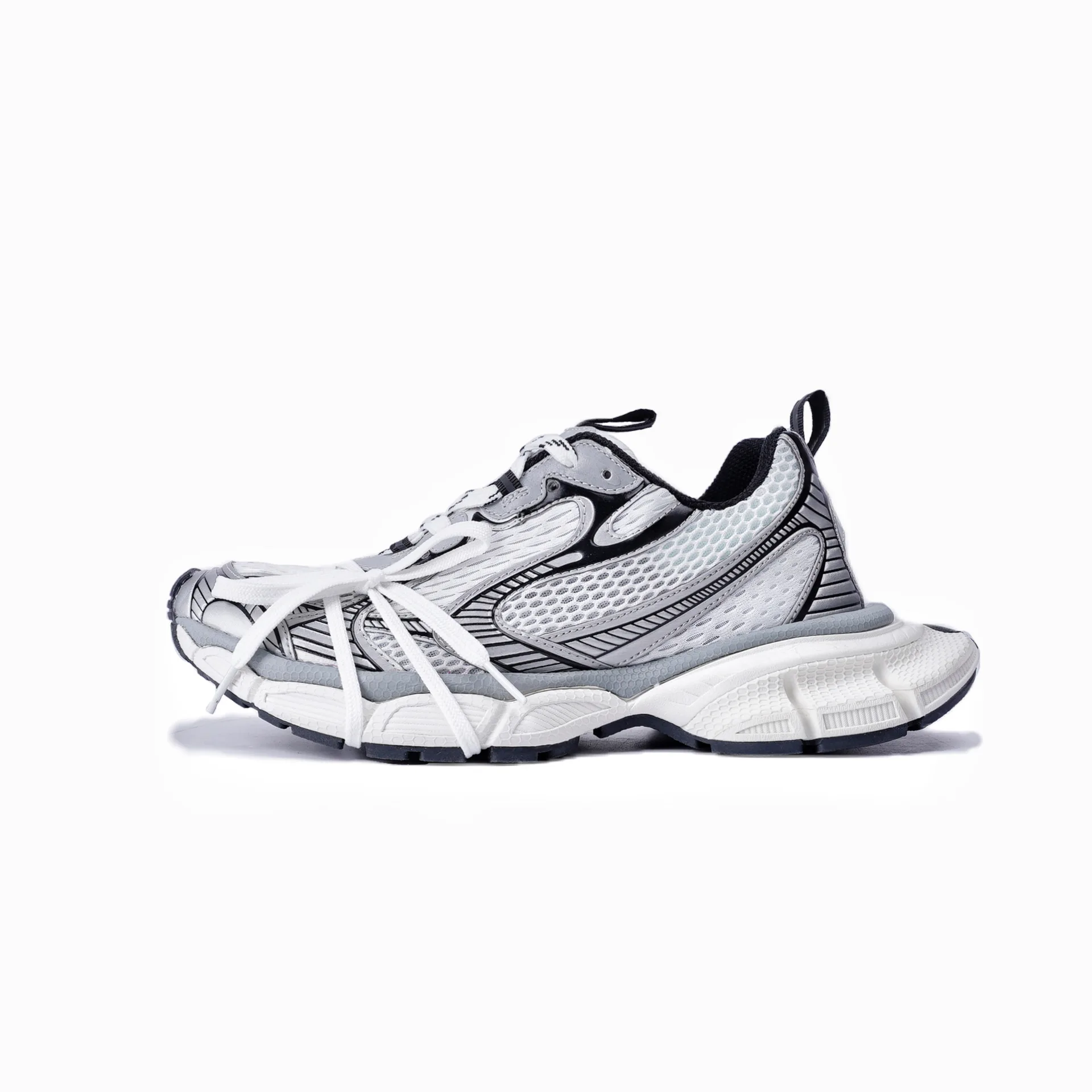 Chaussures de course rétro-futuristes pour l'extérieur, style Mech Vent, à semelle épaisse, pour hom