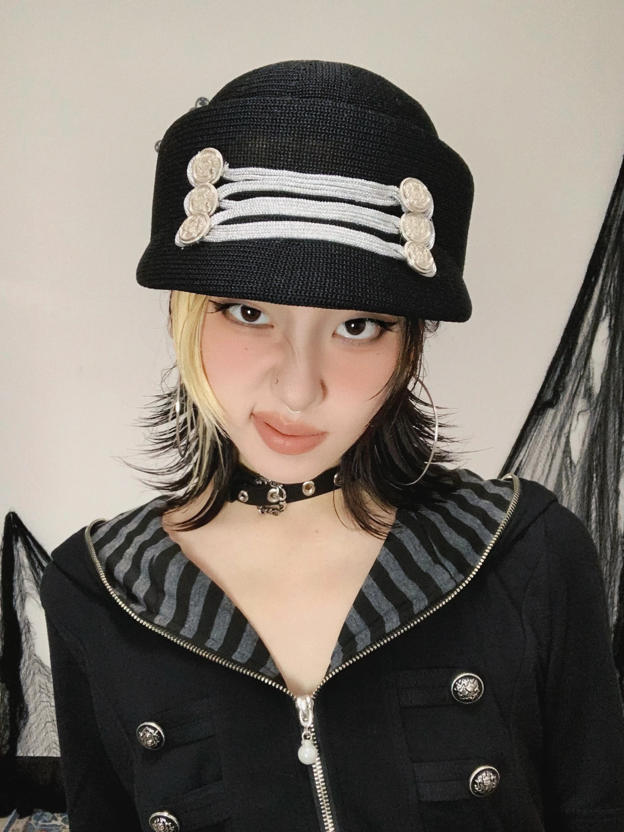 オリジナルデザイン騎士風二列ボタン乗馬帽子日よけ通気性薄型春夏カジュアルポリエステル繊維