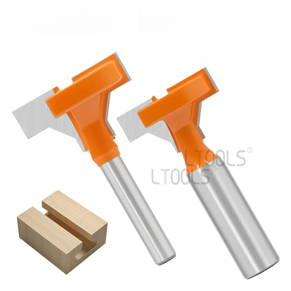 Oblique T-shaped Slotting Knife Multi Specification Handle Alloy Woodworking Bottom Bit Edge Trimming Milling Cutter DIY Tools