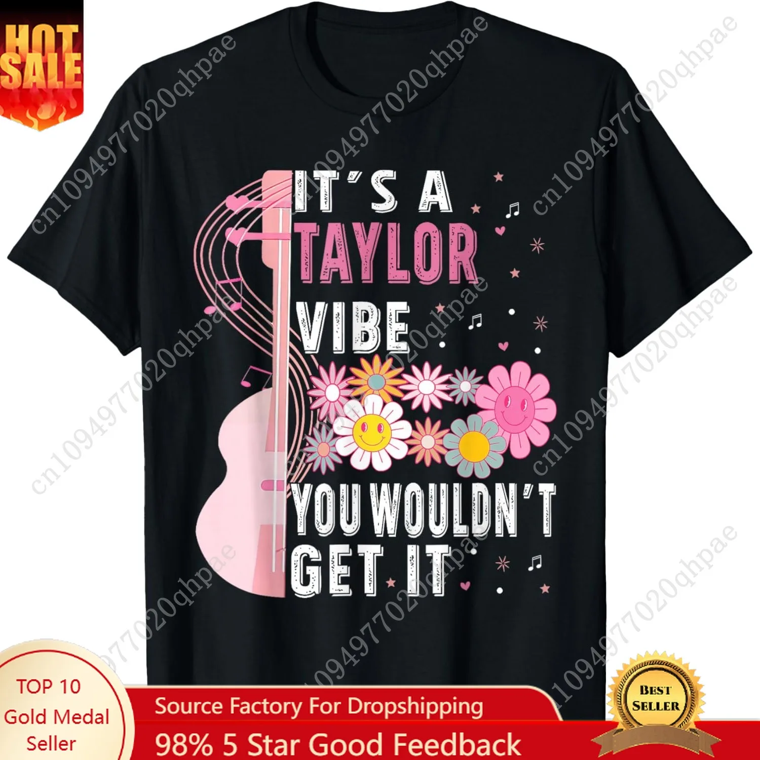 เสื้อยืดลาย It's A Taylor Vibe You Wouldn't Get It Groovy สำหรับผู้หญิง ผู้ชาย และเด็ก