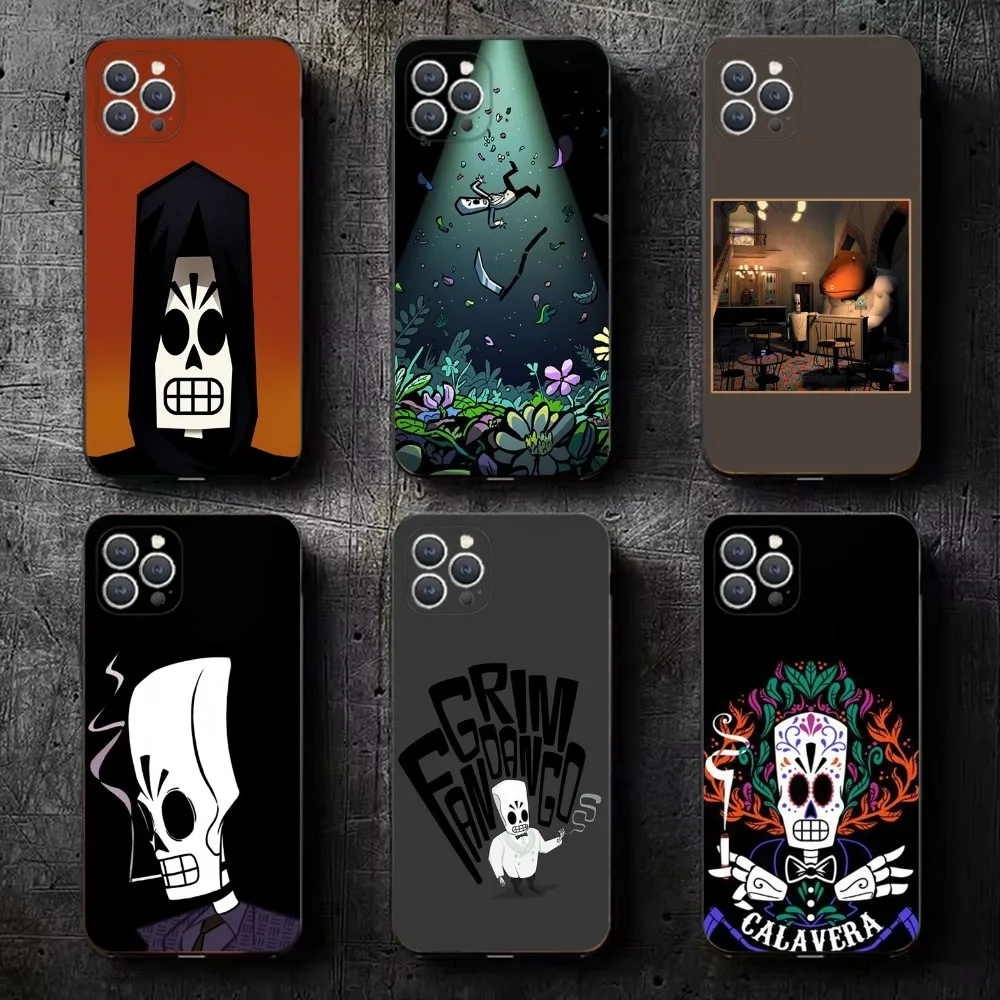 

G-Grim Fandango Game Phone Case For iPhone 15,14,13,12,11,Plus,Pro Max,XS,X,XR,SE,Mini,8,7 Soft Silicone Black Cover