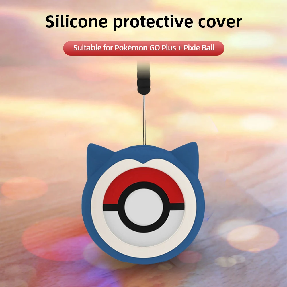 Casing penutup silikon untuk Pokemon Go Plus + casing Pika lucu casing pelindung kristal transparan dengan tali untuk Pokemon Go Plus +