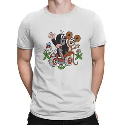 Krtek The Mole Ride a Bike T Shirt Goth Men Tees Summer Clothing Harajuku Crewneck TShirt