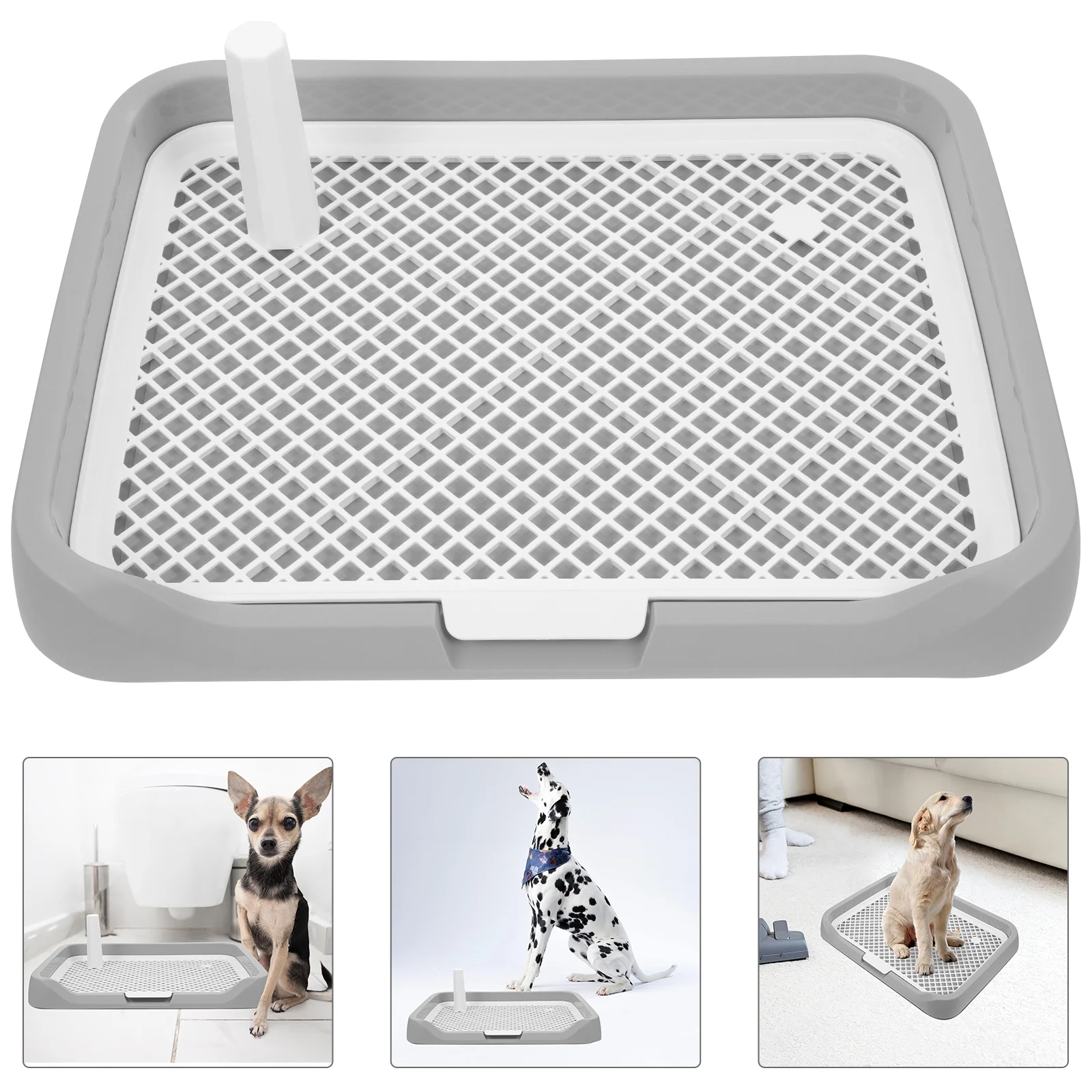 Lavabo para caca de inodoro para perros, orinal interior, bandeja para orinal, sartén de entrenamiento para mascotas, soporte para almohadilla para orinar para cachorros y mascotas