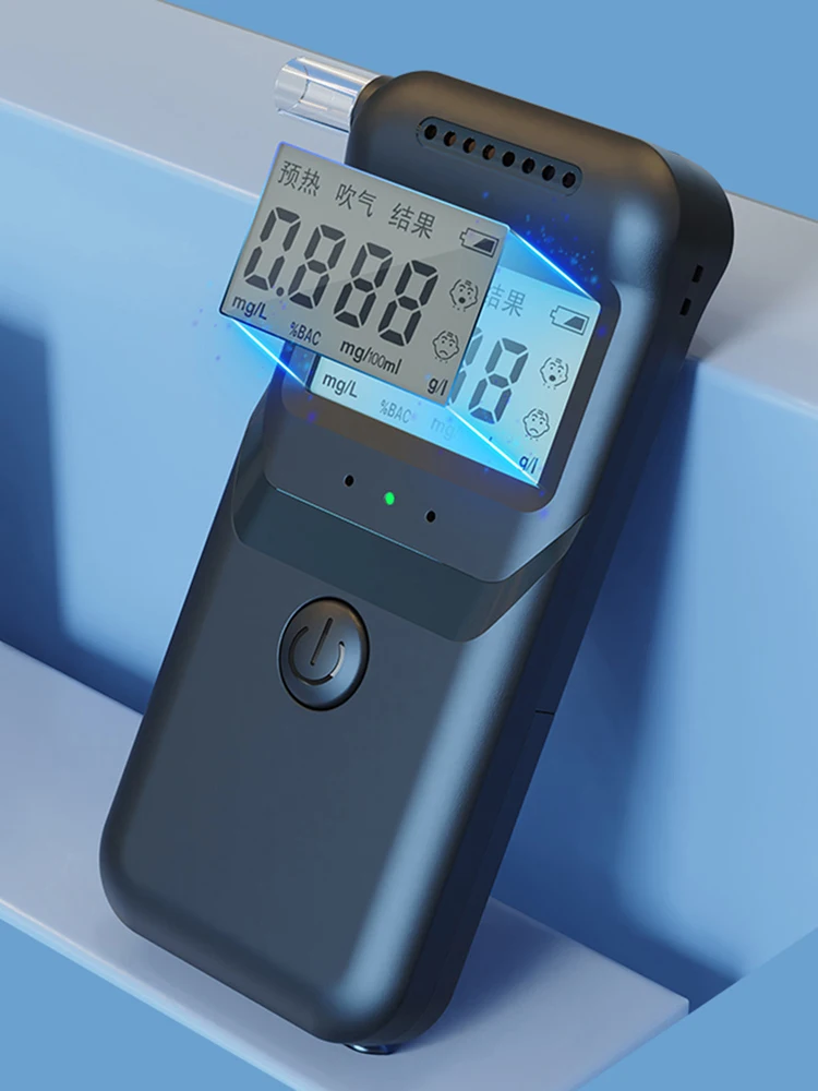 جهاز اختبار الكحول الرقمي للتنفس شاشة LCD دقيقة كاشف الكحول مع 5 أبواق محلل القيادة في حالة سكر للاستخدام المنزلي للحفلات