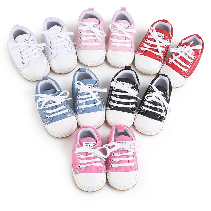 Baby Canvas Sneakers Boys Girl Casual Walking Shoes Toddler Soft Bottom Non-Slip First Walkers Comfortable Retro Tied Rope Shoes