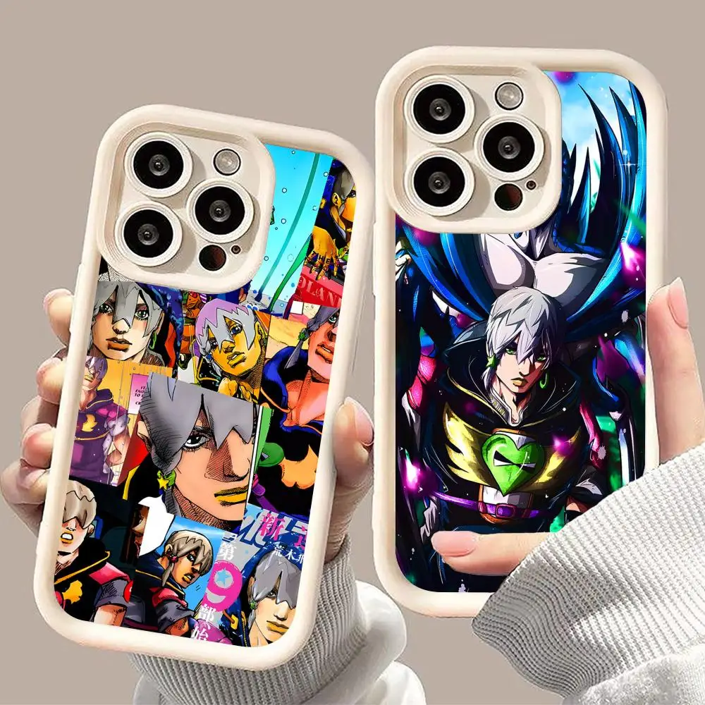 

Anime JOJO Jodio Joestar Phone Case for iPhone 17 16 15 14 13 12 11 Air Pro Max Plus Thicken TPU Colorful Cover Cover Smartphone