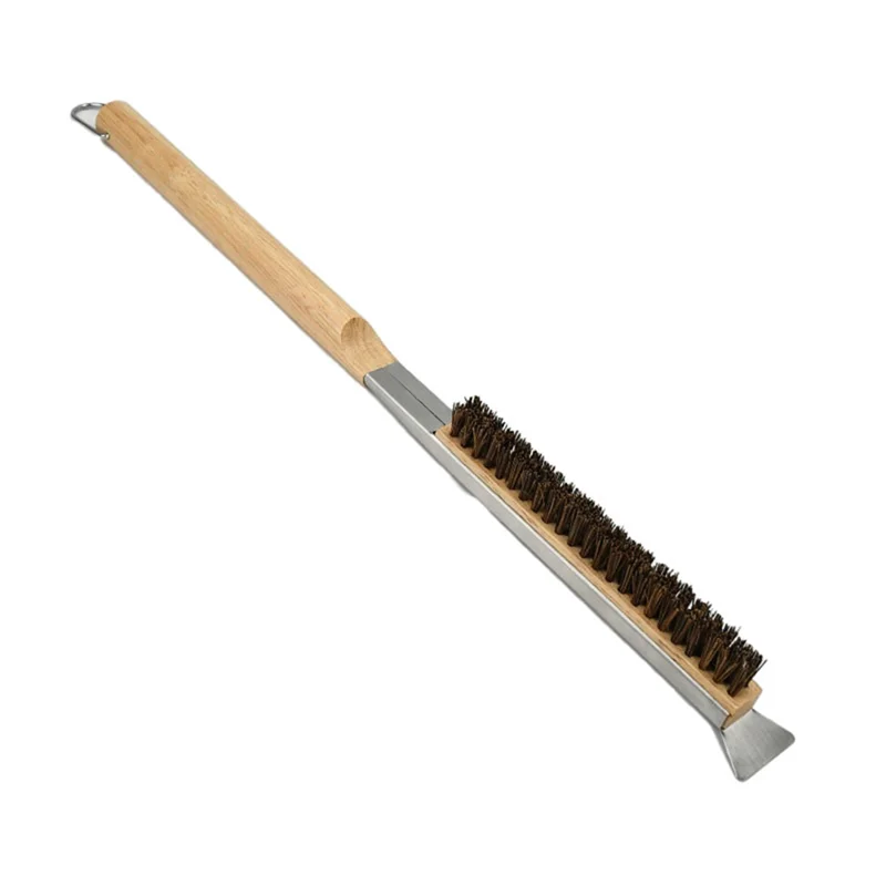 Pizza Oven Brush Barbecue Brushes Wooden Handle Grill Scraper Pizza Stone Cleaning Brush Household Cleaning Brush