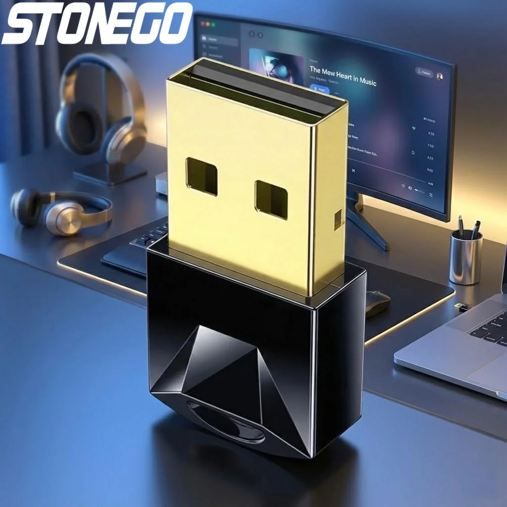 

Bluetooth 5.0 USB Dongle Adapter Wireless Audio Receiver Transmitter for PC Mouse Speaker aptX Compatible