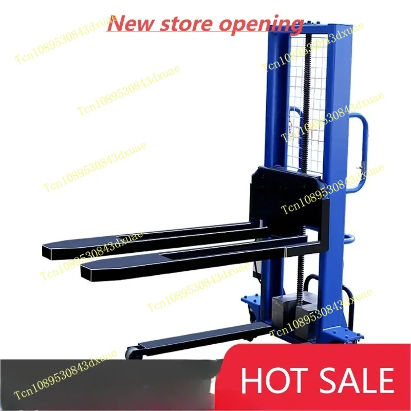The new mini-warehouse loading electric forklift is equipped with a motor 1000kg500kg vehicle Stacker forklift truck