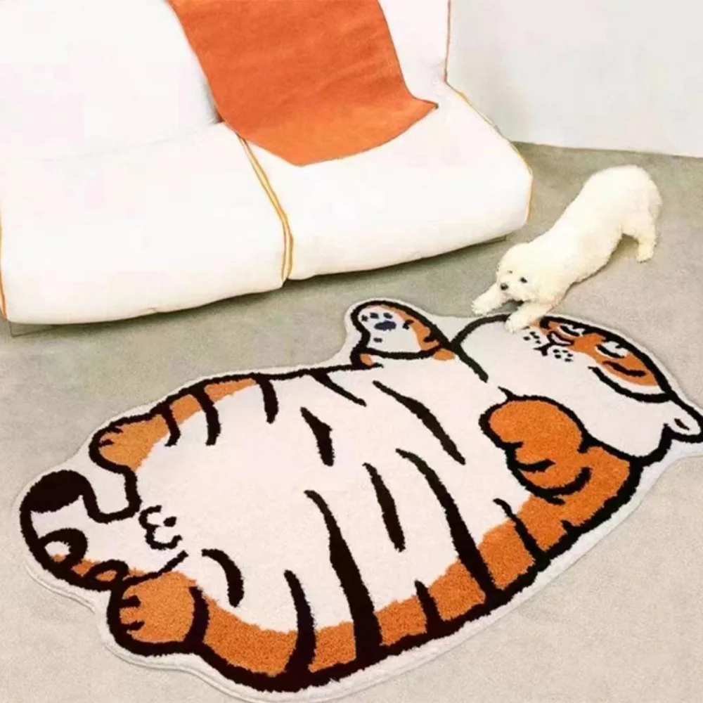 Durable Thick Tiger Carpet Cartoon Soft Furry Carpets Creative Cute Foot Pads Living Room