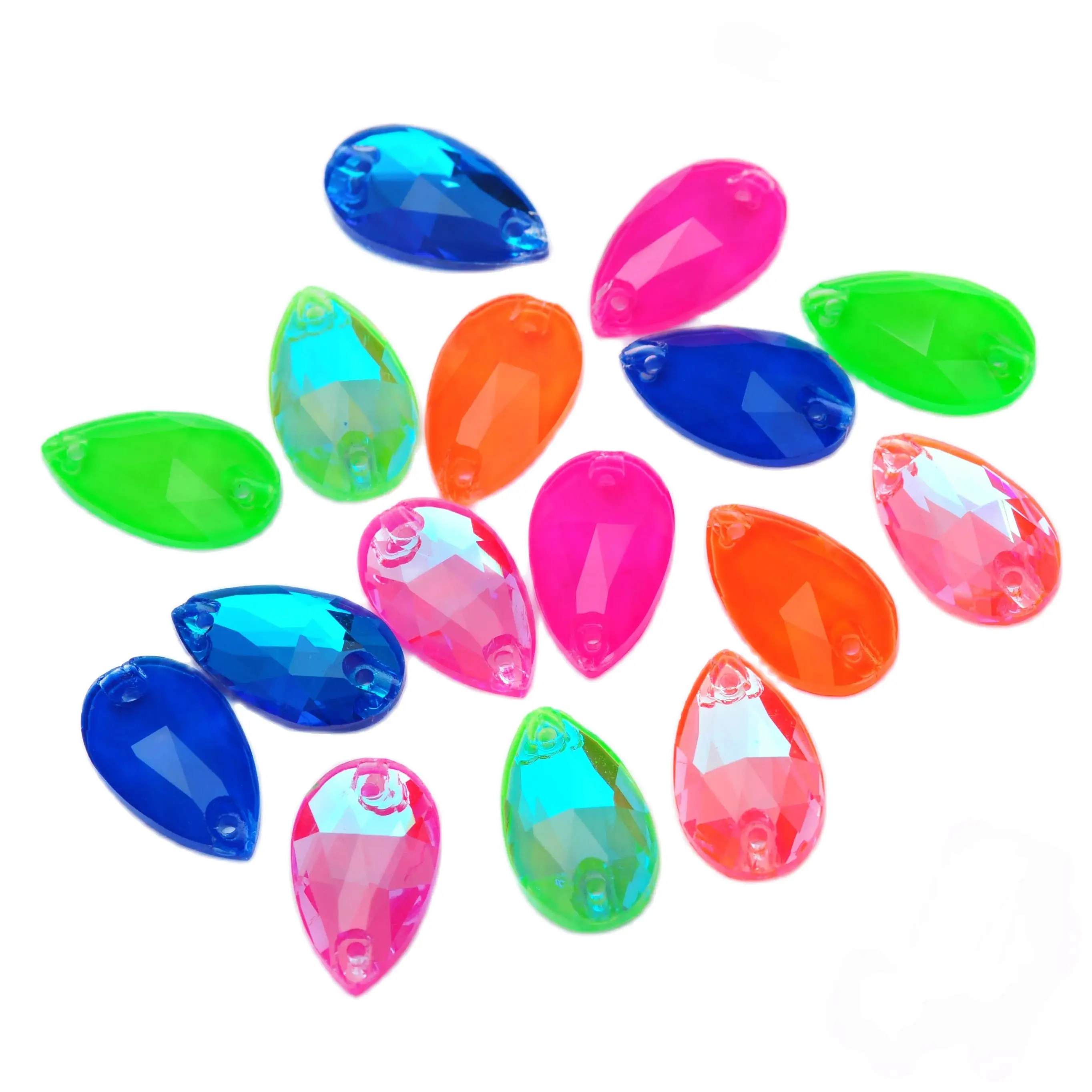 PUBRILEX Drop Neon K9 Genähte Glas-Strasssteine Flache Rückseite DIY Handarbeit Nähen Fluoreszierende Kristalle Edelsteine Für Taschen Kleidung – Detail 3