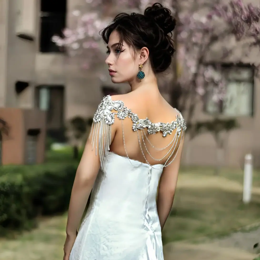 Bridal Top Wedding Shoulder Cover Elegant Woman Wedding Shawl Bride Accessories Cape Evening Dress A-line Wedding SG23a