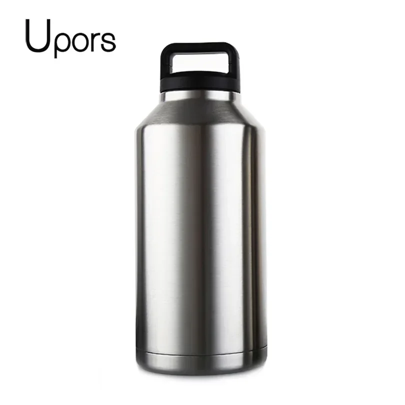 

UPORS 64 OZ Homebrew Beer Growler 304 Stainless Steel double wall vacuum insulated Water Bottle Home Brew Beer Growler Bottle