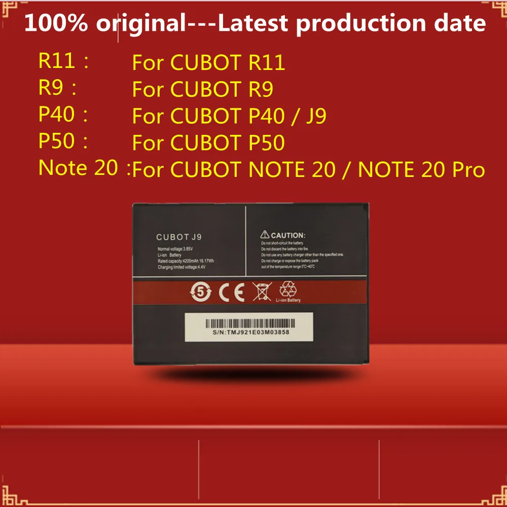 Hight Capacity Original Battery For Cubot R11 R9 P40 J9 P50 NOTE 20 Pro Phone Replacement Batteries