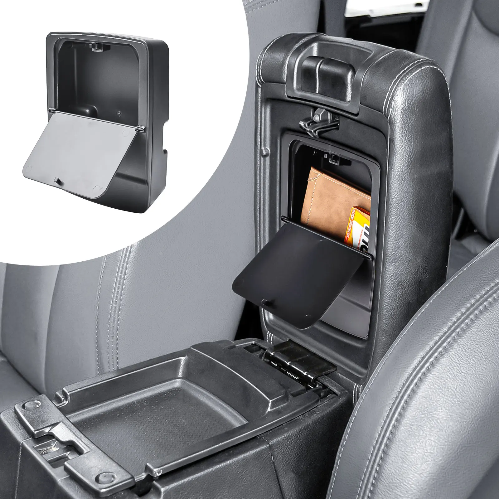 

Center Console Hidden Organizer Tray For Jeep Wrangler JK/JKU 2011-2016 2017 2018 Armrest Hidden Secret Storage Box Accessories