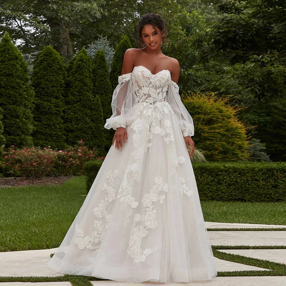 

Wedding Dress Strapless Applique Bride Gowns A-Line Bridal Dress Bride Dress Formal Wedding Dresses For Women vestidos de novia