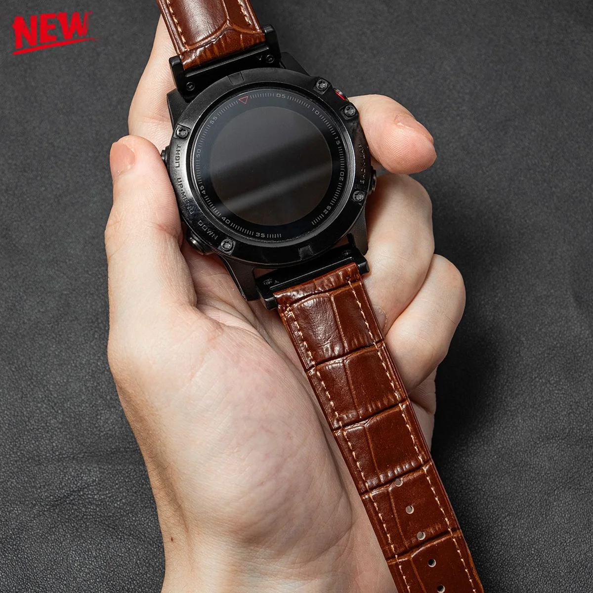 22mm 26mm leather band For Garmin Watch Fenix 8 E 47mm 51 7 7X 6 6X 5X Plus 945 Slub Pattern smartwatch strap sport wristband