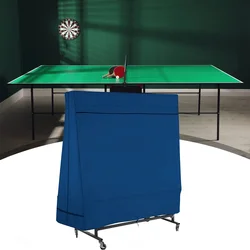 Waterproof Zipper Table Tennis Table Protective Cover Portable Indoor Outdoor Furniture Ping Pong Dustproof Rainproof Cover Blue