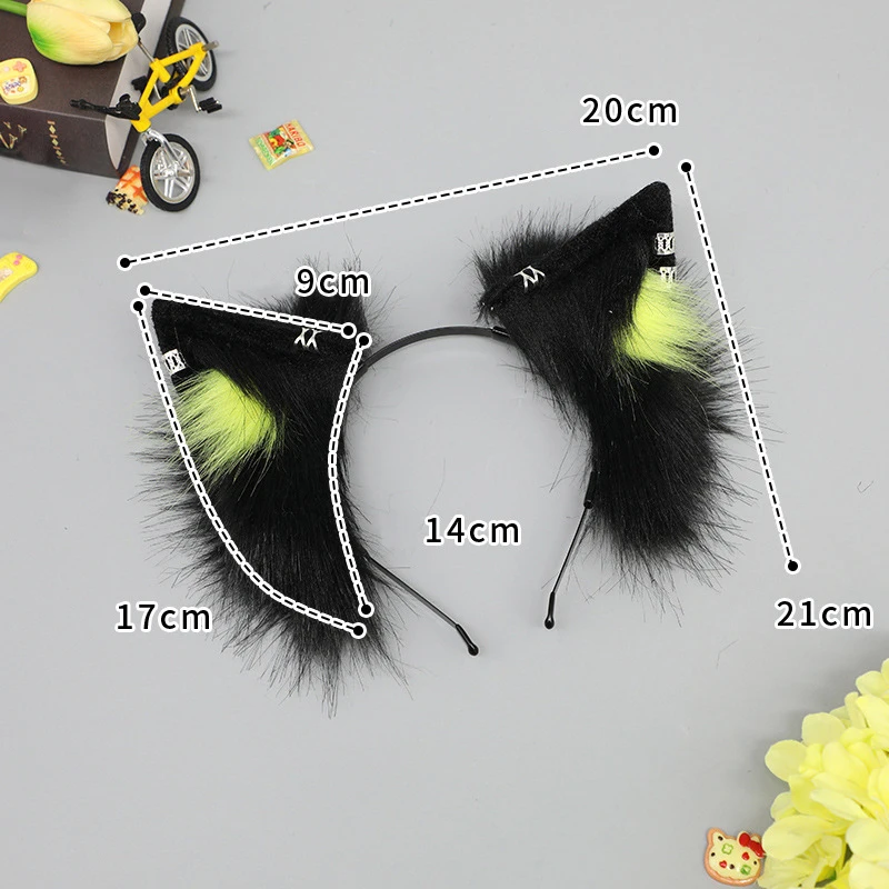 Artificial Plush Golem Meow Ear Headband Cute Cosplay Props Lovely Animal Headwear for Party Handmade JK Lolita Accessories