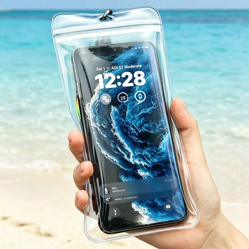 Transparente wasserdichte Handytasche, Unterwasser-Handyhülle, universelle Sommer-Schwimm-wasserdichte Hülle für iPhone, Samsung, Xiaomi