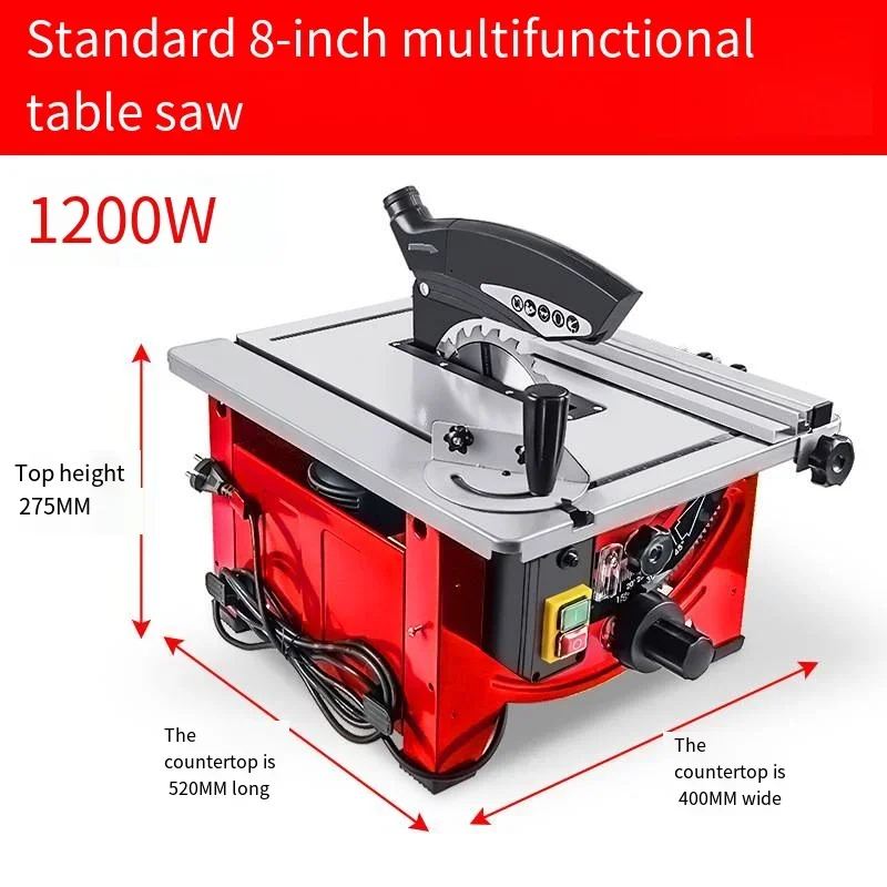 8 Inch Woodworking Table Saw Miter Cutting Machine Push Multi-Function Electric Tool Table Small Miter Cutting Electric Saw 555