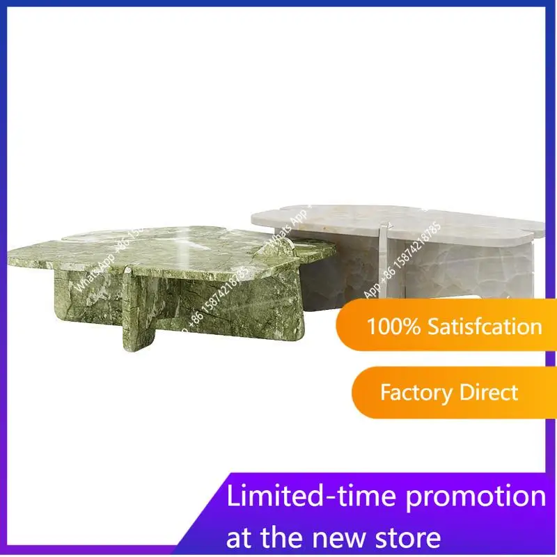 

Набор журнальных столиков из натурального мрамора S Designer, итальянские минималистичные столы для небольшого пространства, устойчивые к жарам и царапинам