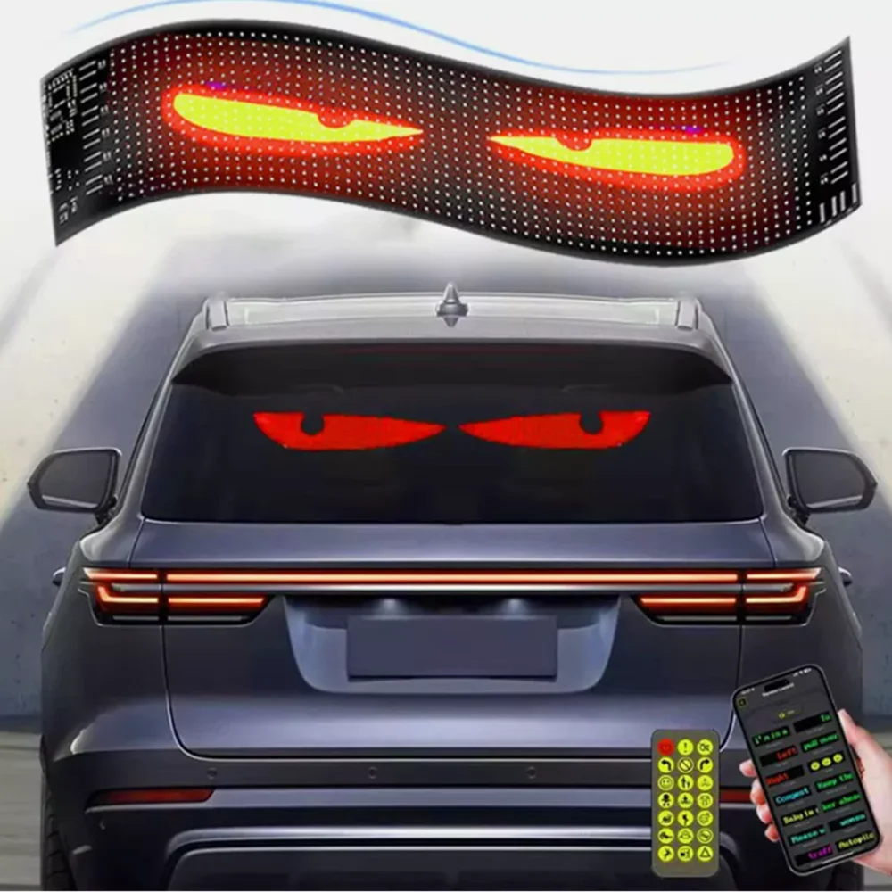 

350MM Car Windshield Glow Panel LED Signal Lights Flashing Marker Lamp LED Devil's Eye Decoration Light For Car front Rear Winds