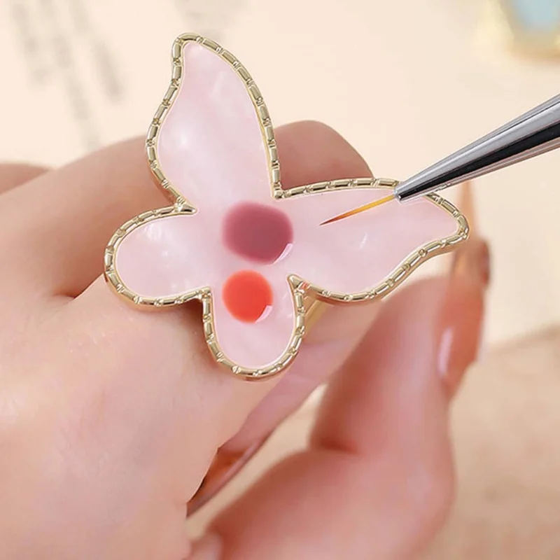 Irregular Nail Polish Palette Resin Nail Art Mixing Palette with Ring Professional Nail Gel Blending Tool for Manicure Painting