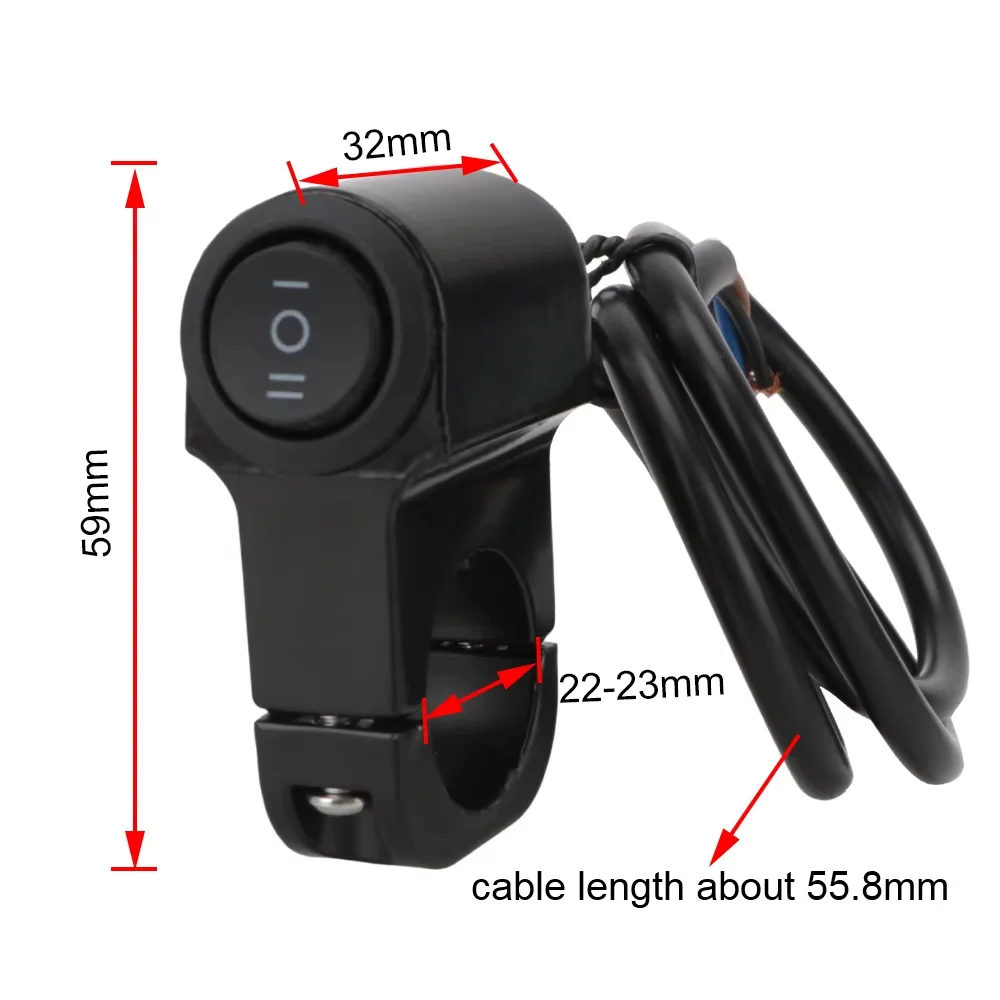 12V Motorcycle Headlight Switch Spotlight Fog Light Button Retro Moto Pit Dirt Bike Motorbike Accessories For ATV Handlebar 22cm image 5