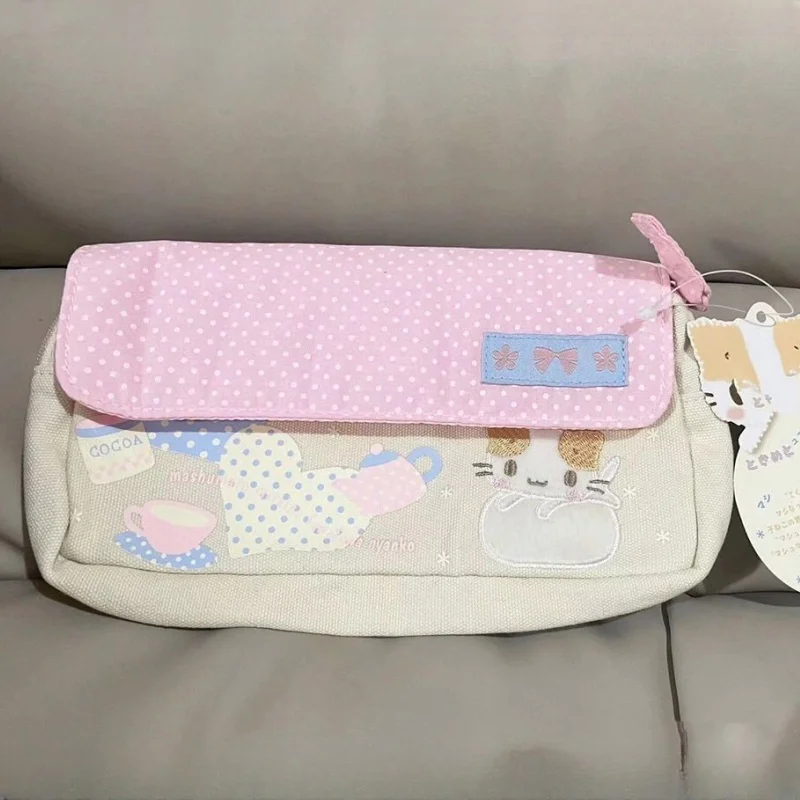 New Kawaii Masyumaro Fuwa Nyanko Cat Pencil Case School Cute Pencil Pouch Storage Organizer Makeup Bags Cosmetic Bags Girl Gifts