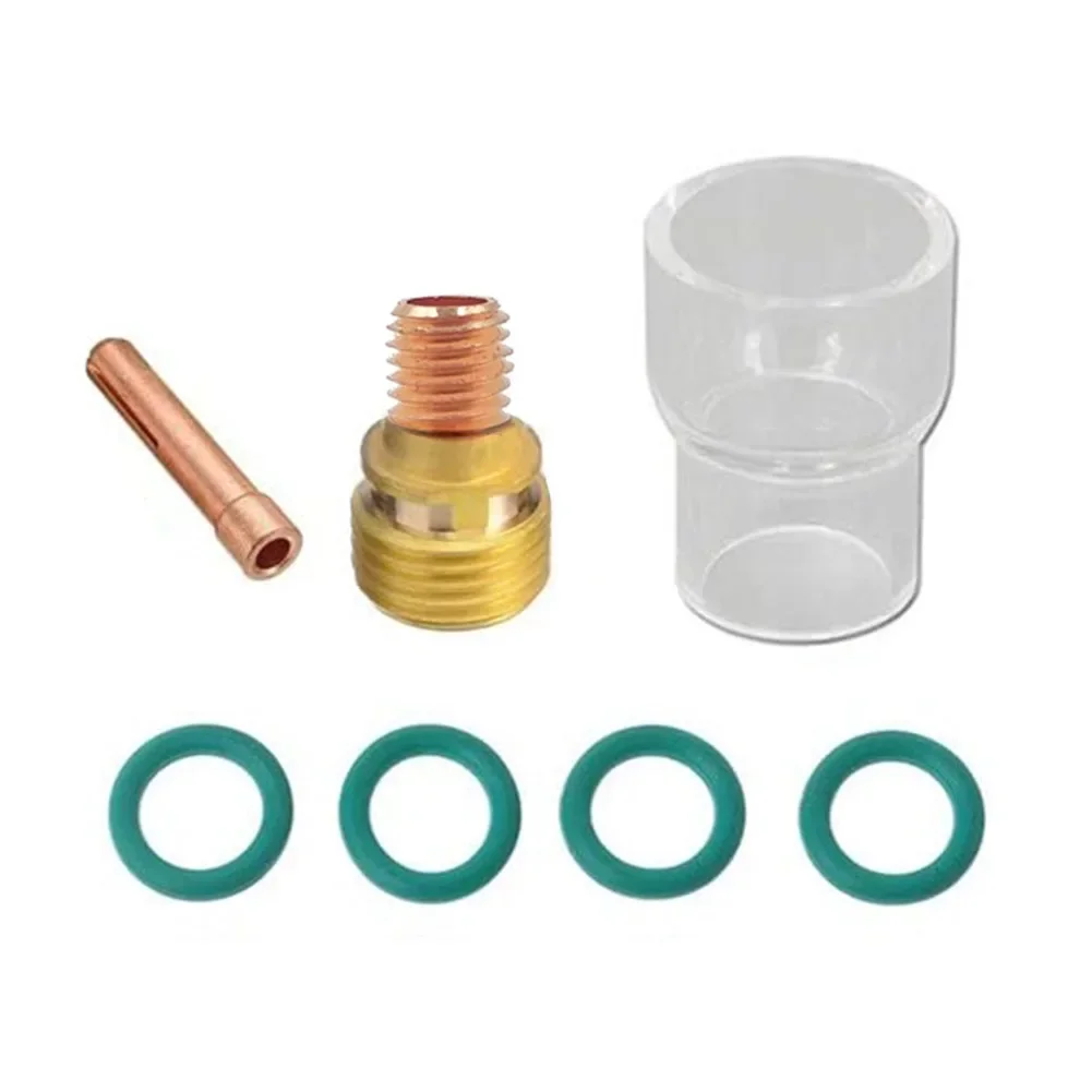 7Pcs #12 Glass Cup Kit Collets Body Gas Lens For Wp-9/20/25 45Vxx Collets Body Gas Lens Tig Welding Torch Welding Nozzles