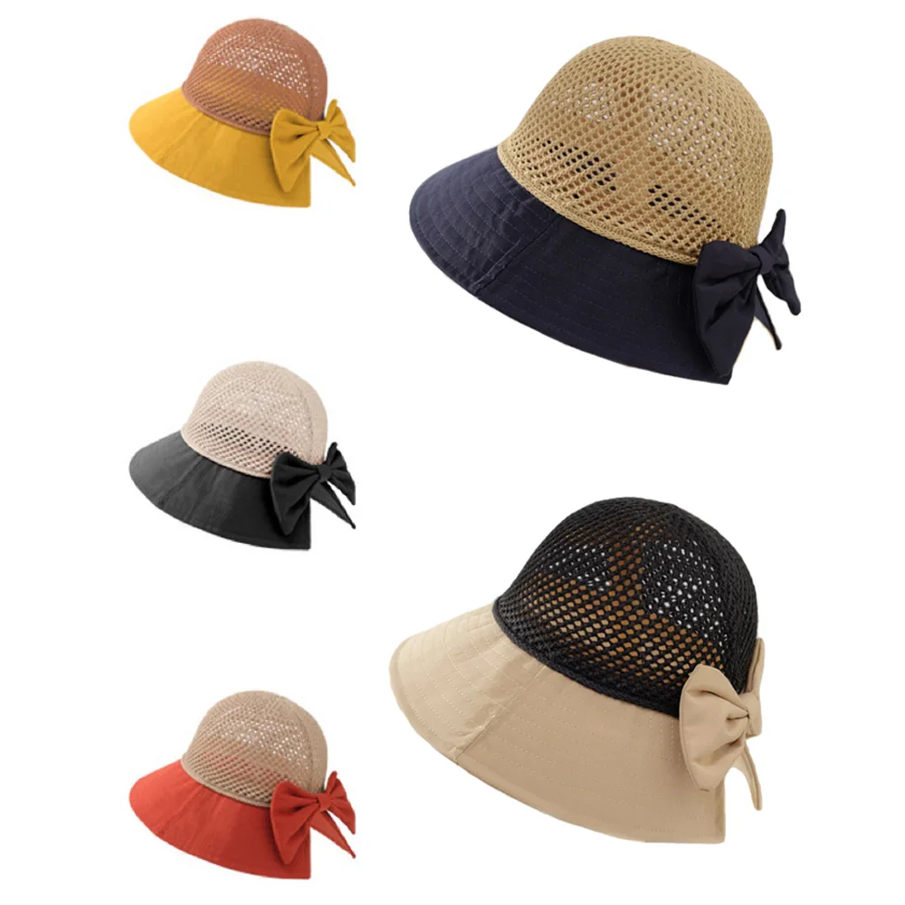 5 Warna Tersedia Topi Nelayan Kerai Puncak Besar dengan Ikatan Simpul Digunakan untuk Wanita Tabir Surya dan Pelindung UV Sunhat