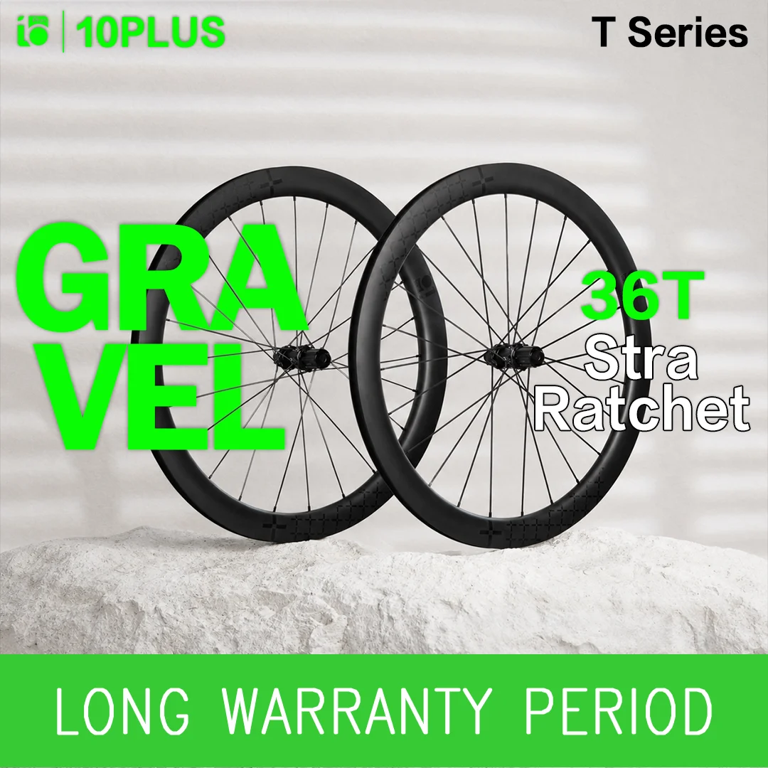 10PLUS Lightweight Carbon Gravel Wheels 700C Tubeless Ready Disc Center Lock 36T Star Ratchet Hub 38mm/45mm Pillar 1423 Spokes
