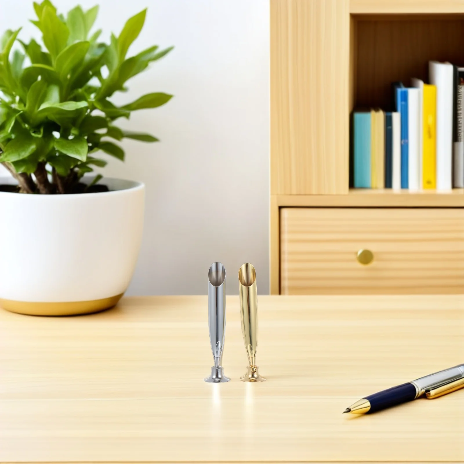 

3Pcs Pen Rest Insertion Holder Stainless Steel Desk Stand Single Fountain Quill Dip Pen Holder Office Desktop Accessories