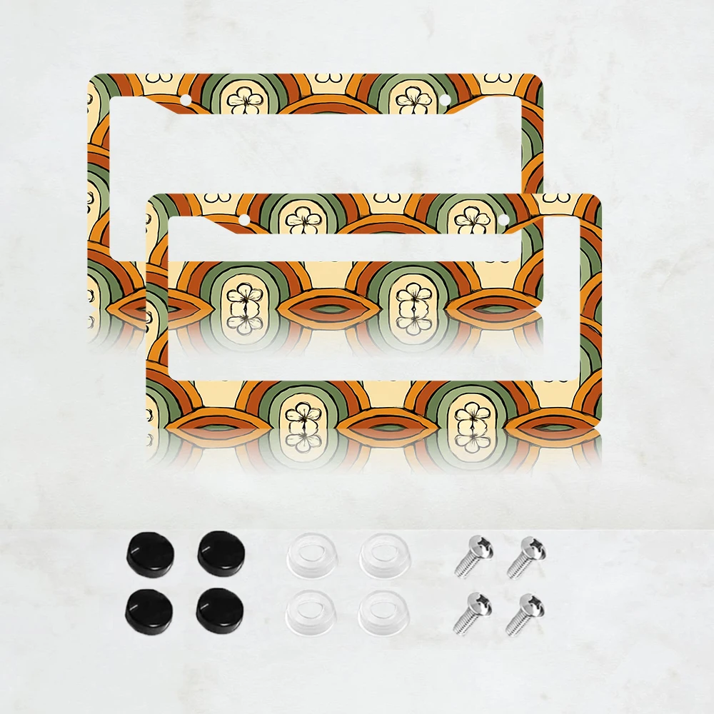 

Набор из 2-х ретро-рамок для номерных знаков с мультяшным дизайном, 2 отверстия, алюминиевые, 6x12 дюймов, с винтами, стандартный размер для США, Канады, Мексики