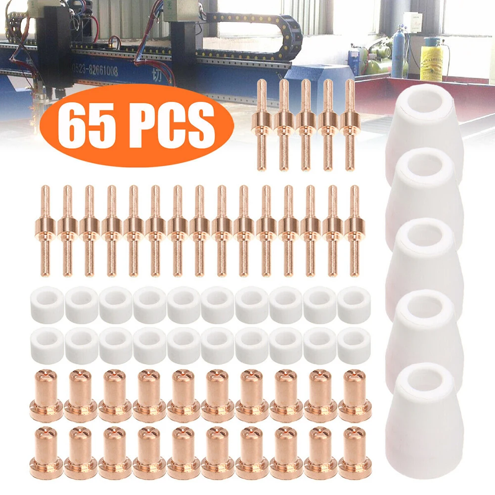 

65Pcs Plasma Cutter Tip Electrodes Welding Accessories For PT31 Plasma Cutter Consumables Riland Welding Accessories Kit Set