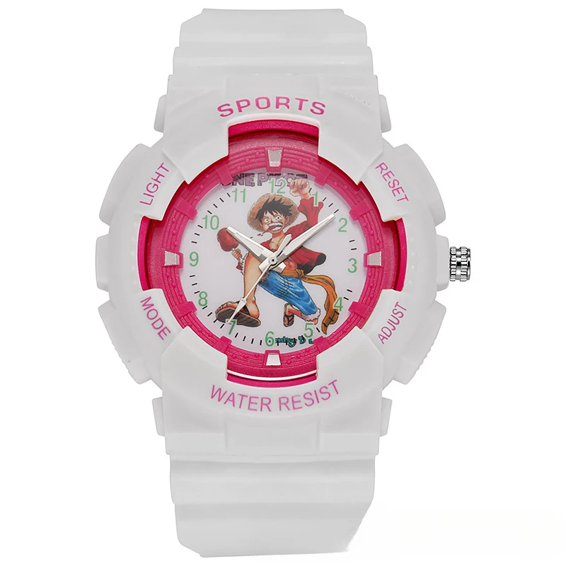 Nuovo orologio elettronico per bambini di un pezzo Anime Rufy Studente Orologio da polso impermeabile Ragazzo Ragazza Orologio sportivo al quarzo Regalo per bambini