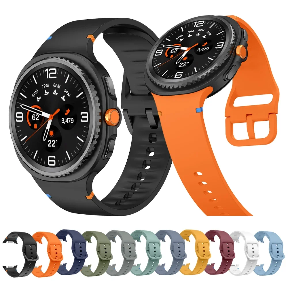 Official Silicone Strap For Samsung Galaxy Watch 9 8 40mm 44mm Sport Bracelet Wrist band For Galaxy Watch 8 Classic 46mm Belt