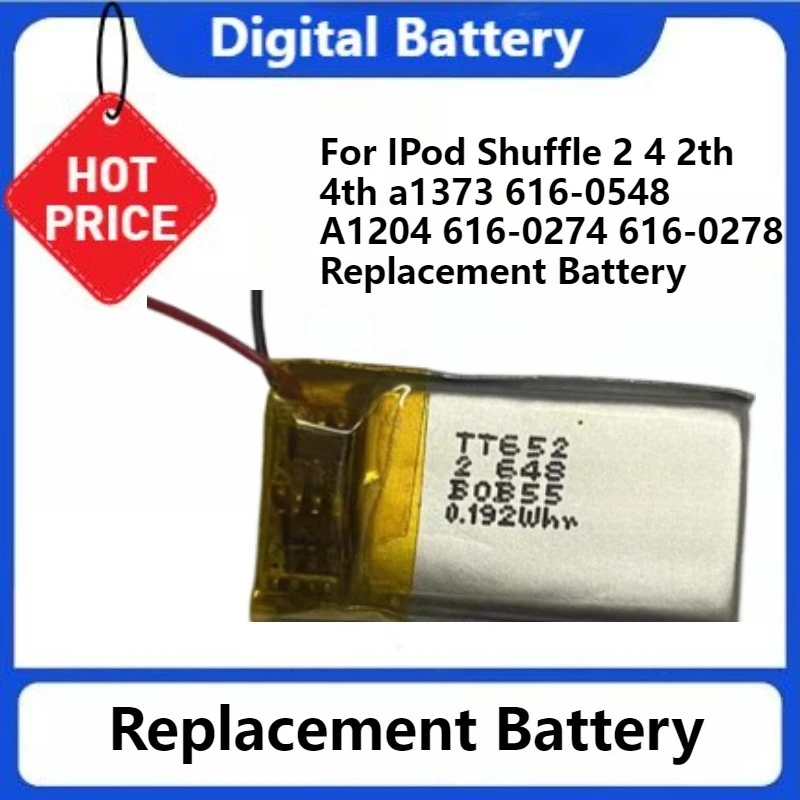 

For IPod Shuffle 2 4 2th 4th A1373 616-0548 A1204 616-0274 616-0278 Replacement Battery