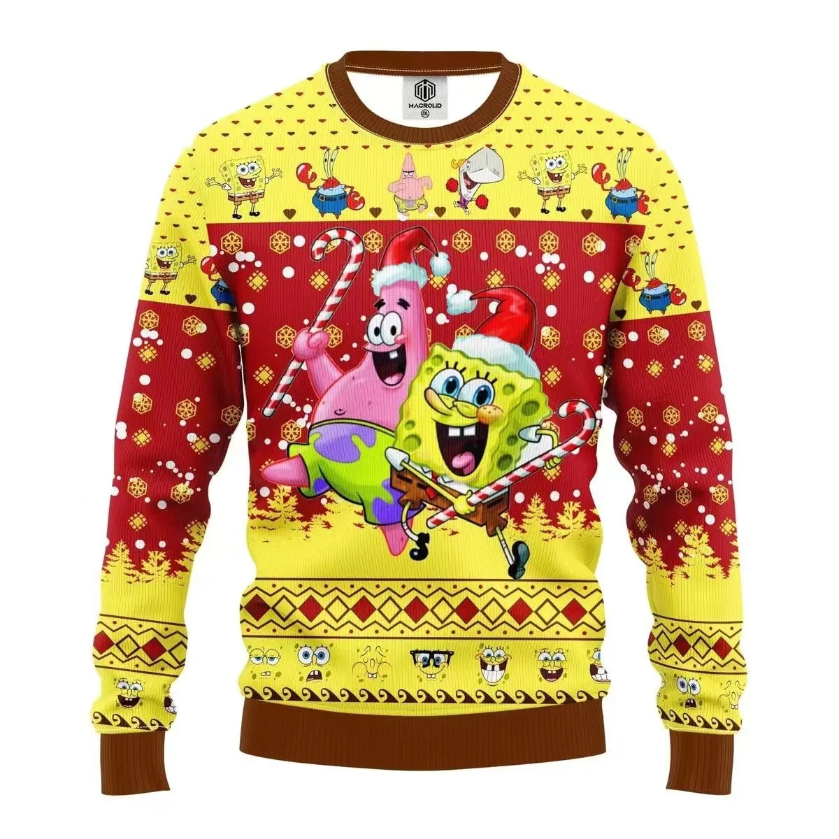 2025 New SpongeBob SquarePants Nickelodeon Ugly Christmas Sweater Fashion Women\'s Men\'s Hoodie Cartoon Anime Couple Sports Shirt