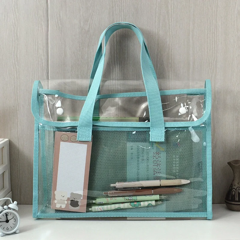 

PVC Clear Blue Book Cover 36x33cm, Waterproof Plastic Book Protector for School Textbooks, Durable