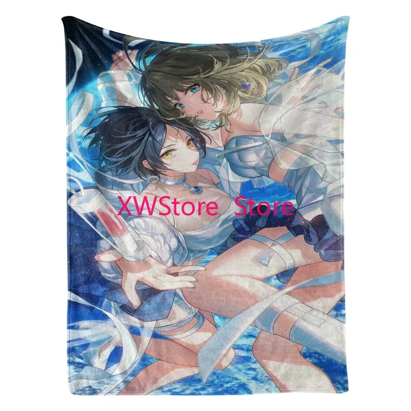 

Anime Girl Pattern Flannel Blanket Office Air Conditioning Shawl Nap Cover Quilt