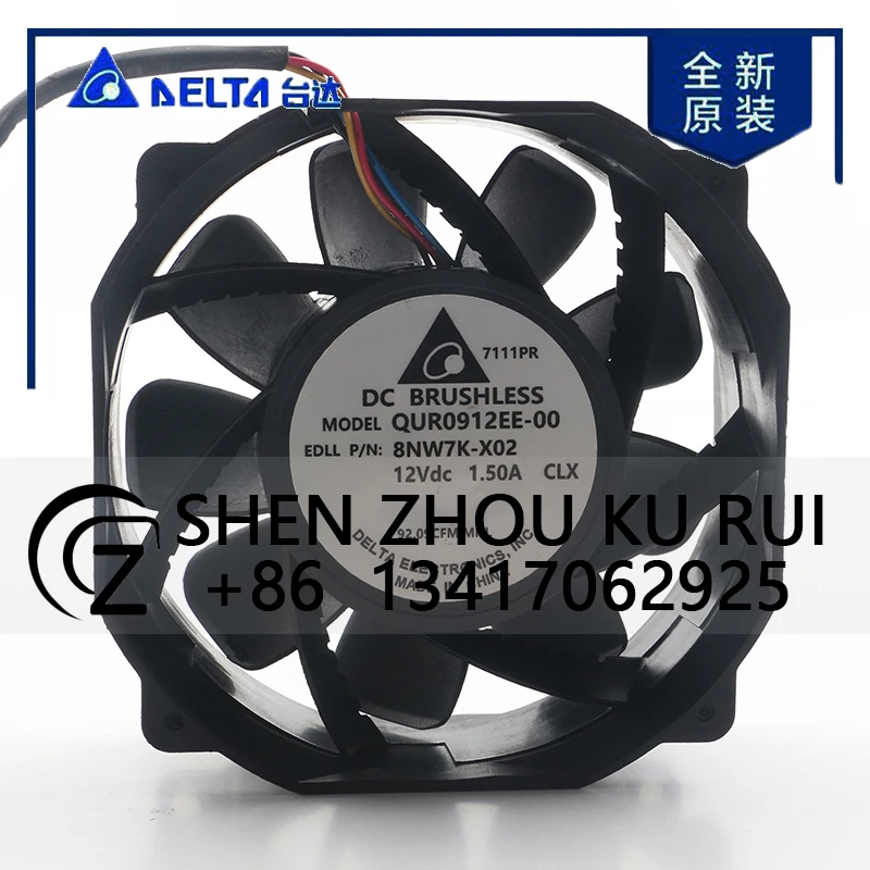 

Original New Delta 5V 24V 48V DC 12V 1.50A AC EC 9038 90X90X38MM 9CM Four-wire PWM Dell Speed Converter QUR0912EE-00 Cooling Fan