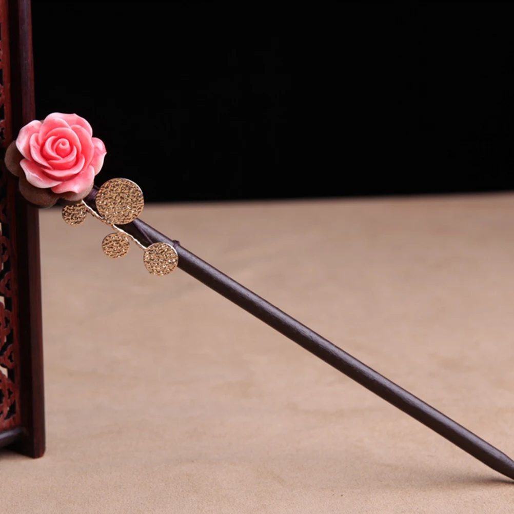 

Vintage Chinese Style Wooden Hairpin Elegant Hair Stick For Women Wedding Party Decoration All-Match Hair Ornament Clip
