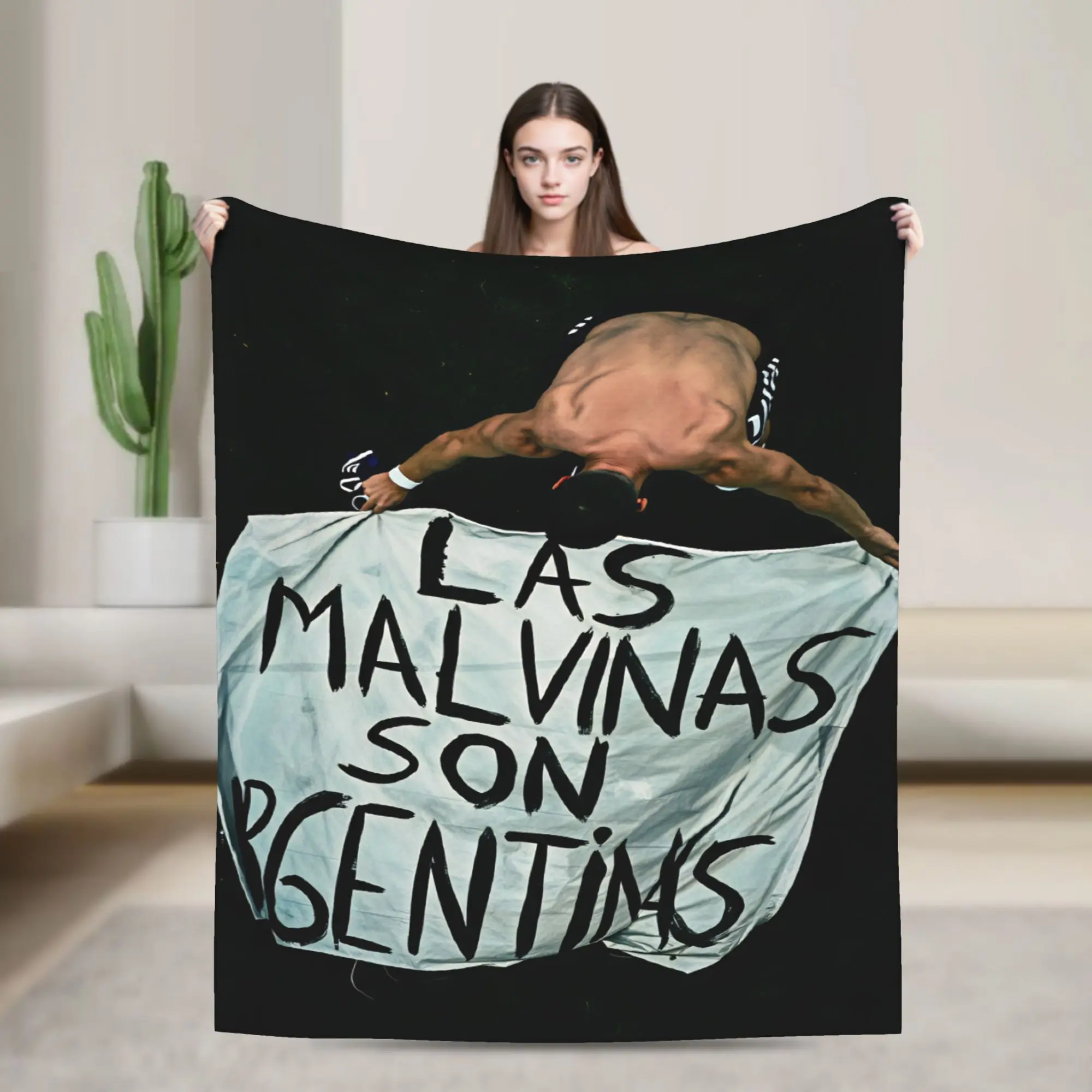 Las Malvinas Son Argentinas Warm Blanket  Decorative Plush Throw Blanket Pattern Couch Chair Flannel Bedspread Sofa Bed Cover